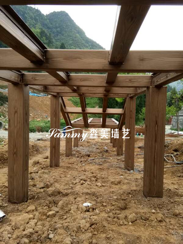 貴州省畢節(jié)市大方縣星宿苗族鋼構(gòu)廊橋木紋漆項