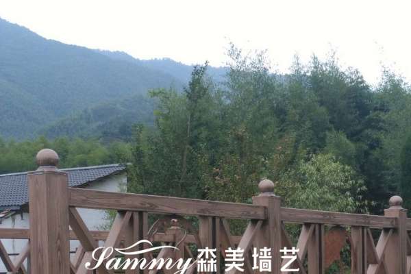 浙江湖州德清縣干山鎮仙譚村鍍鋅護欄仿木紋漆