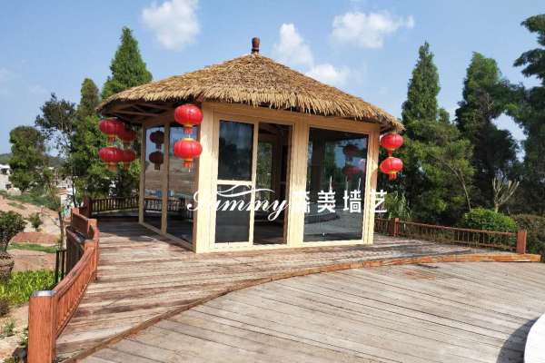四川南部八爾灘風景區鋼構華麗娜木紋漆施工
