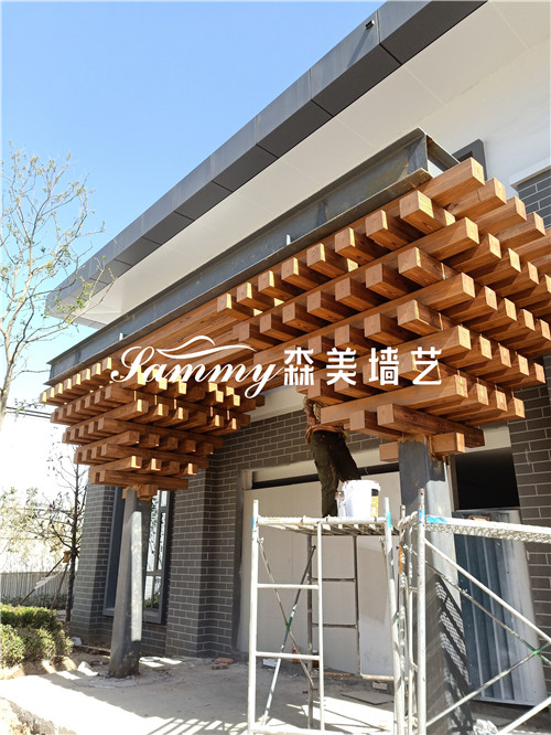 汕頭濠江區棉花村樂樺農場鋼構仿木紋漆施工