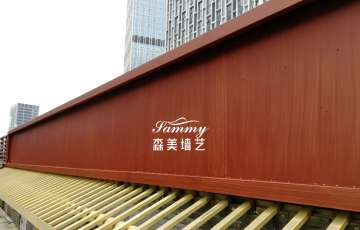 廣州番禺區萬達廣場譚鴨血火鍋店仿木紋漆施工
