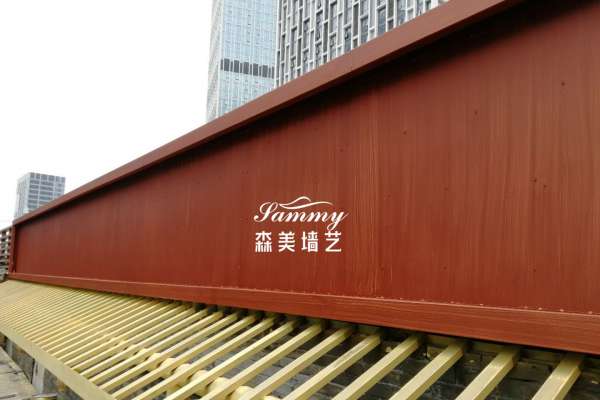 廣州番禺區萬達廣場譚鴨血火鍋店仿木紋漆施工